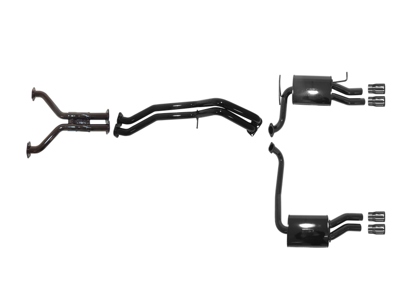 Pacemaker - Ford Falcon GT BF 5.4L Boss Cat Back System - No Centre Muffler - with Duel Rear Muffler and Quad Tip Outlet