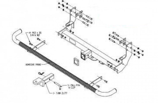 Trailboss - Towbar Suited For Volkswagen LT & Merc Sprinter Van 3D (1998 - 2006)