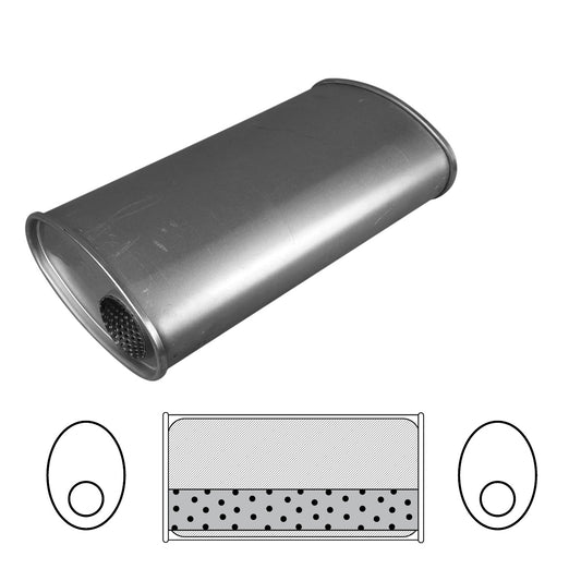 Redback 10" x 4" Oval, 10" Long, 2 1/2" Offset/Offset INLINE, Megaflow - F717MN