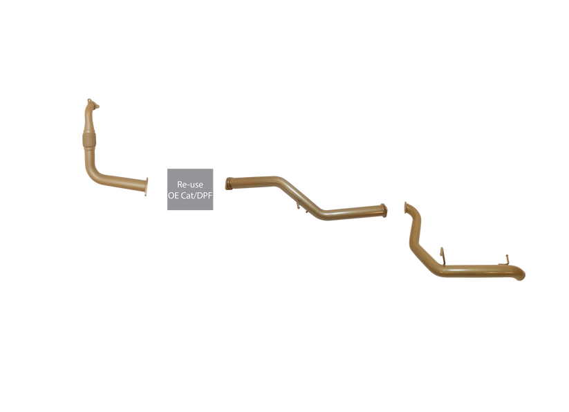 King Brown - Mitsubishi NS, NT, NW, NX Pajero TD With DPF - Single 3" Exhaust Kit