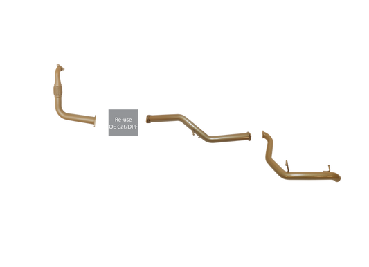 King Brown - Mitsubishi NS, NT, NW, NX Pajero TD With DPF - Single 3" Exhaust Kit