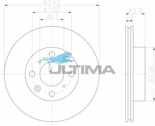 Ultima | Front Brake Drum (Single) | Honda Accord AD CA5 1984–1986 | AAP196