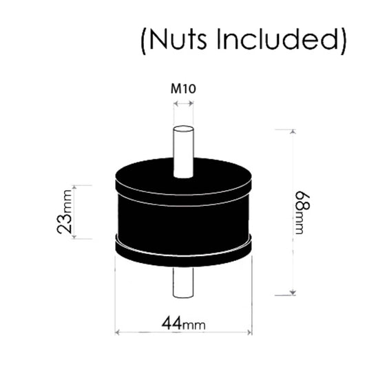 Redback Cotton Reel Mounts - ID 48mm, ROUND, M10X1.25 - BLT700