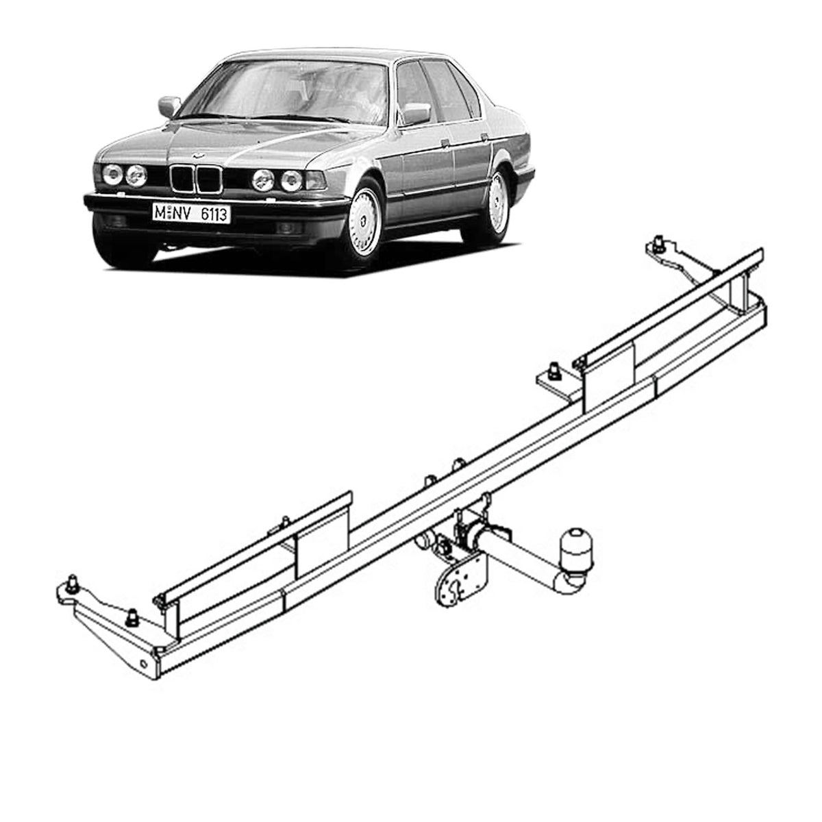 TAG Detachable Towbar European for BMW E32 7 Series Sedan 1986-1994 | 1600kg towing - BMW718