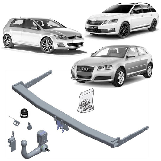BRINK - Audi A3 (2012 - 2016), Skoda Octavia (2012 - on), Volkswagen Golf (2012 - 2021) Towbar & Universal Wiring Harness