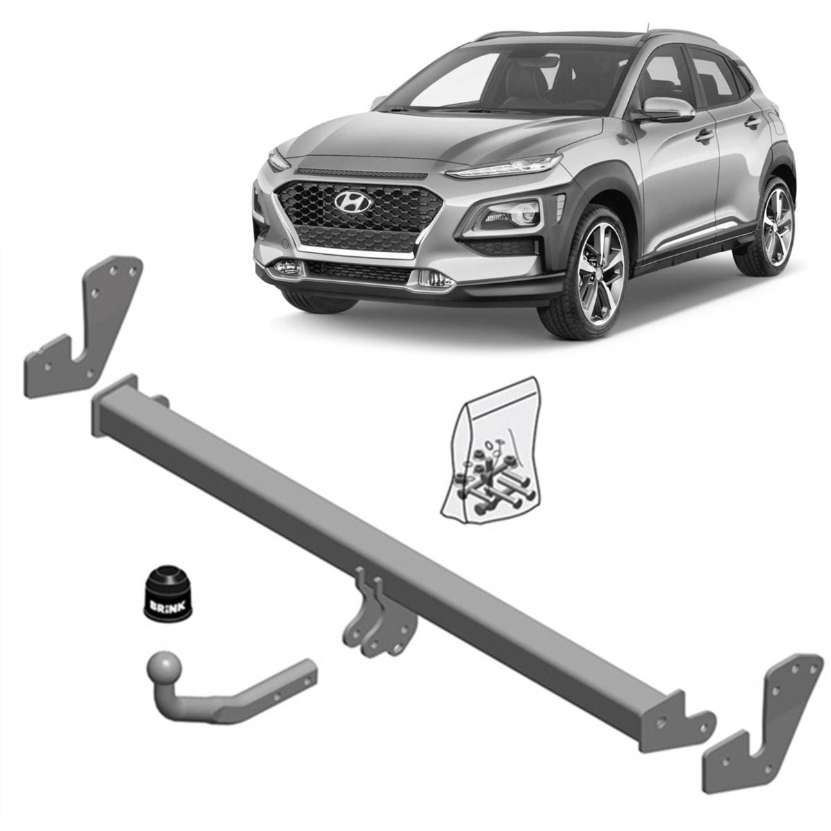 TAG - Hyundai Kona OS, OSE, OSI (2017 - 2023) SUV Detachable Towbar & Direct Fit Wiring