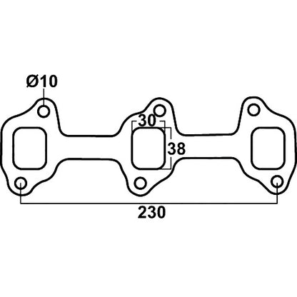 Redback Header gasket for Toyota Land Cruiser HJ45, H 3.6L, Diesel (2 Required) - DSF071