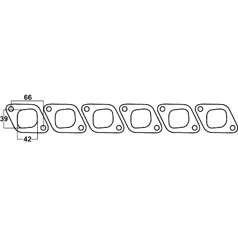 Redback Header Gasket for Nissan Patrol GQ Y60 series, Nissan TB42 & TD42, Diesel, 4.2L, 6 Cylinders, 6 Pieces - DSF073-6