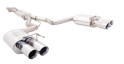 XForce - FORD MUSTANG FN GT FASTBACK COYOTE 5.0L (07/2017-on)  Twin 3″ Stainless Steel Cat-Back System With Quad 4″ Tips