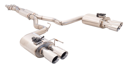 XForce - FORD MUSTANG FN GT FASTBACK COYOTE 5.0L (07/2017-on) Stainless Steel Twin 3″ Cat-Back System With Quad 4″ Tips
