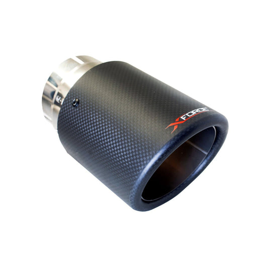 XFORCE - VW GOLF R MK6 (10/2009-08/2013), 4″Stainless Steel Angle Cut Carbon Fibre Tips