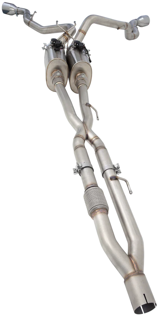 XForce - DODGE RAM 1500 5.7L HEMI (2016-2019) dual exhaust and slip joints twin 3″ Stainless Steel Cat back system