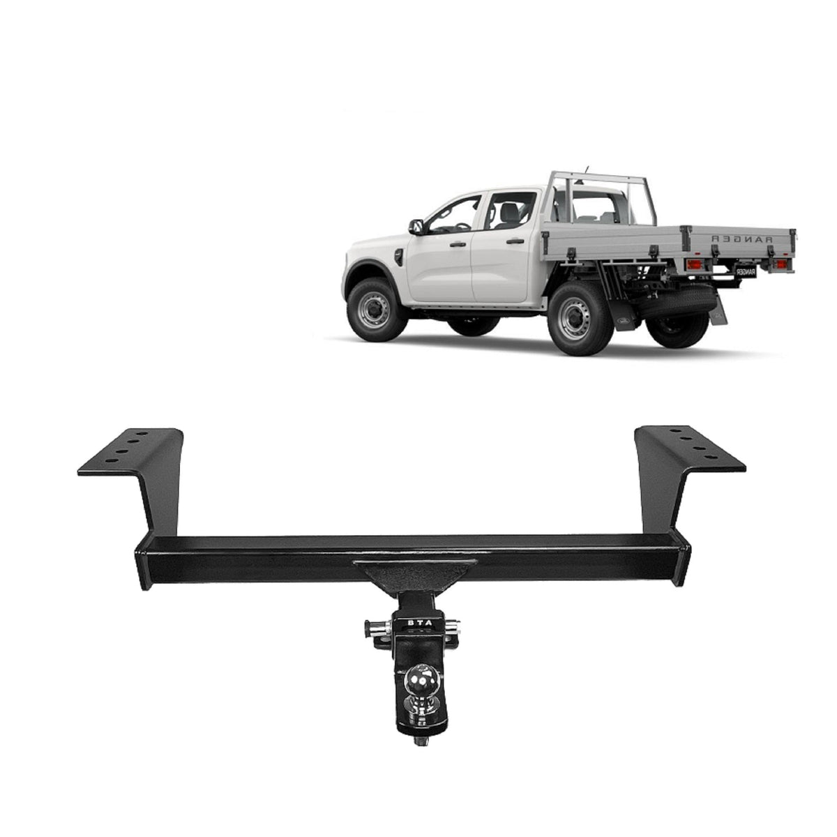 BTA Ford Ranger (06/2022 – On) Models without Bumper Only Heavy Duty Towbar 3500kg Capacity