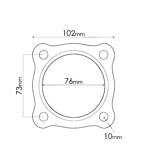Redback Flange Gaskets for Holden Commodore VT-VZ Catalytic converter, ID 3", 4 Bolts - GMG903