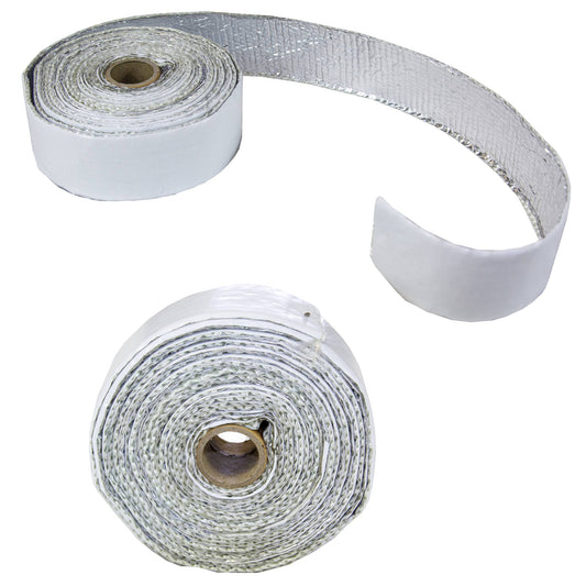 Redback HEAT TAPE GLASS WHITE FOIL 40MM X 2MM X 5M FOIL ONE SIDE ADHESIVE OTHER SIDE - HTFGWF0402-5A