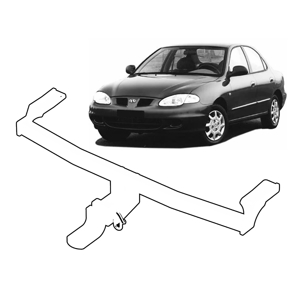 BTA Hyundai Lantra (09/1995 – 12/2000) Light Duty Towbar 850/60kg Capacity