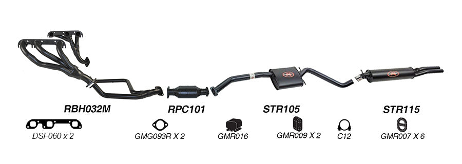 Redback Performance Exhaust System for Holden Calais 1991-1995, Holden Commodore 1991-1995 | 63mm - K-RPD14786