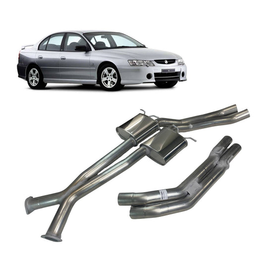 Redback Dual 3" Catback Exhaust without Rear Muffler for Holden Commodore VT-VZ Sedan 1997-2007 | 76mm - K-RPM16024