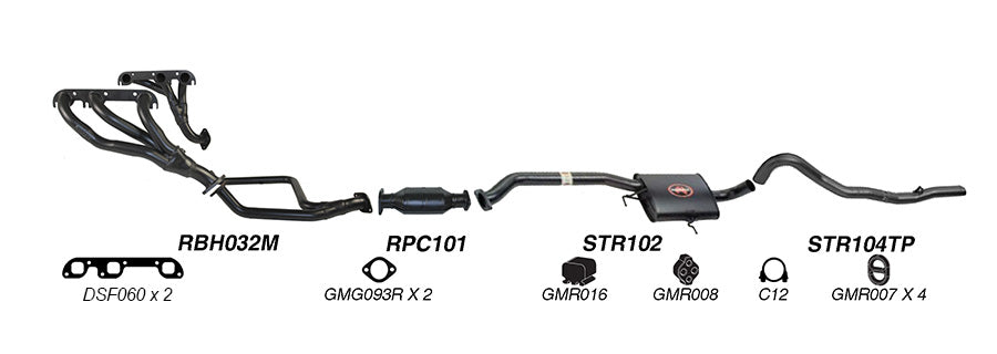Redback Performance Exhaust System for Holden Commodore 1988-1995, Holden Calais 1988-1995 | 63mm - K-RPT14781