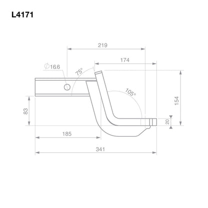 TAG - Tow Ball Mount - 219mm Long, 88mm Drop, 50mm Square Hitch