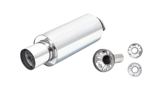 XFORCE - 3″ Inlet 4.5″ Straight Cut Tip, 7″ Cannon Muffler with Flange