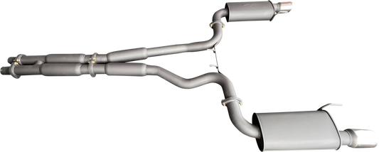 Manta | Twin 3″ Cat Back Exhaust System with Hotdog Mufflers Twin Tips | Ford Mustang FM S550 5.0L V8 Coupe 2015–2017