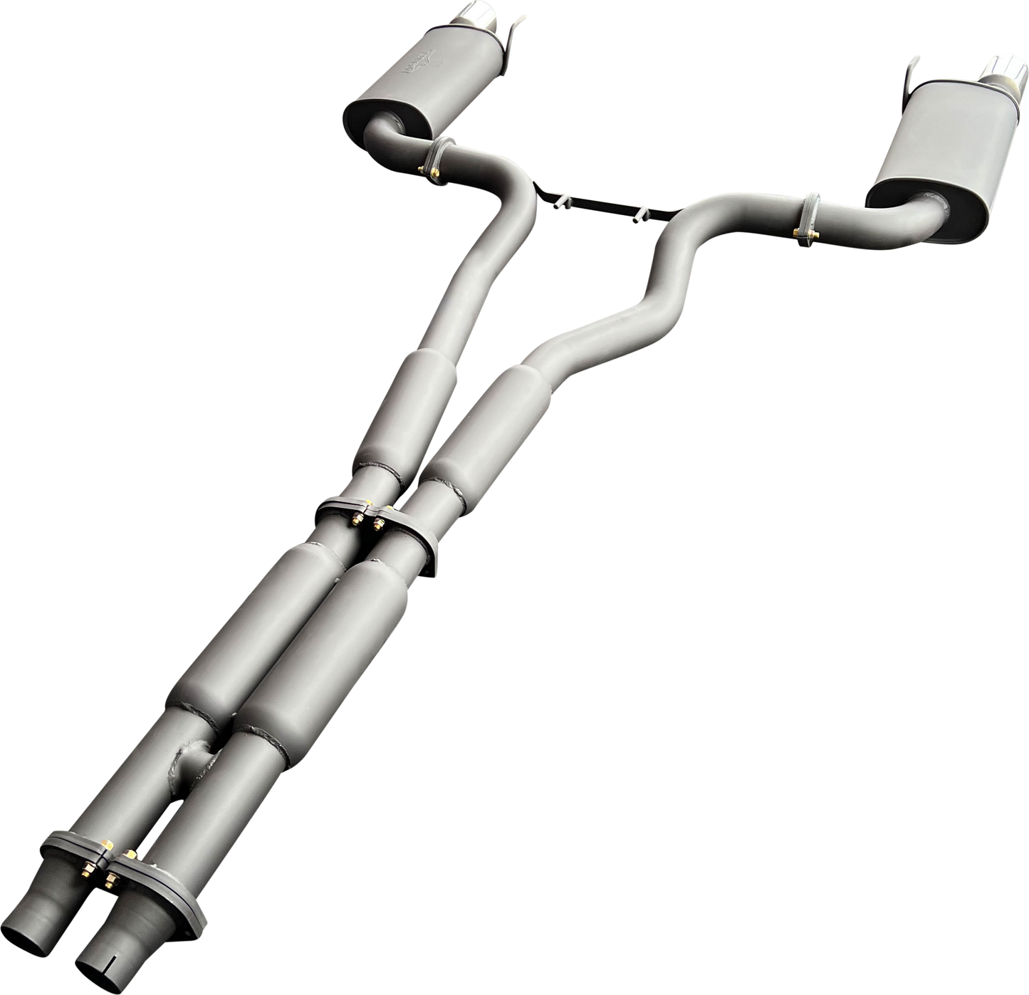 Manta | Twin 3″ Cat Back Exhaust System with Hotdog Mufflers Twin Tips | Ford Mustang FM S550 5.0L V8 Coupe 2015–2017
