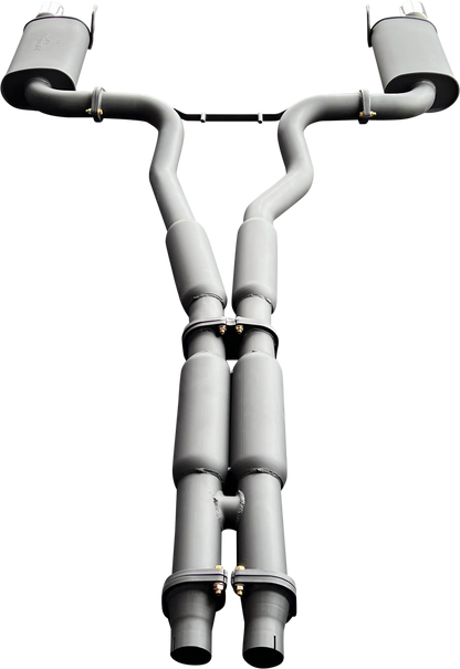 Manta | Twin 3″ Cat Back Exhaust System with Hotdog Mufflers Twin Tips | Ford Mustang FM S550 5.0L V8 Coupe 2015–2017