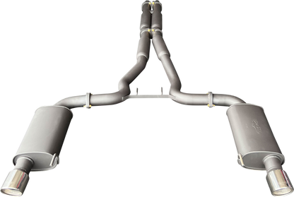 Manta | Twin 3″ Cat Back Exhaust System with Hotdog Mufflers Twin Tips | Ford Mustang FM S550 5.0L V8 Coupe 2015–2017