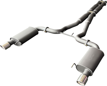 Manta | Twin 3″ Cat Back Exhaust System with Hotdog Mufflers Twin Tips | Ford Mustang FM S550 5.0L V8 Coupe 2015–2017