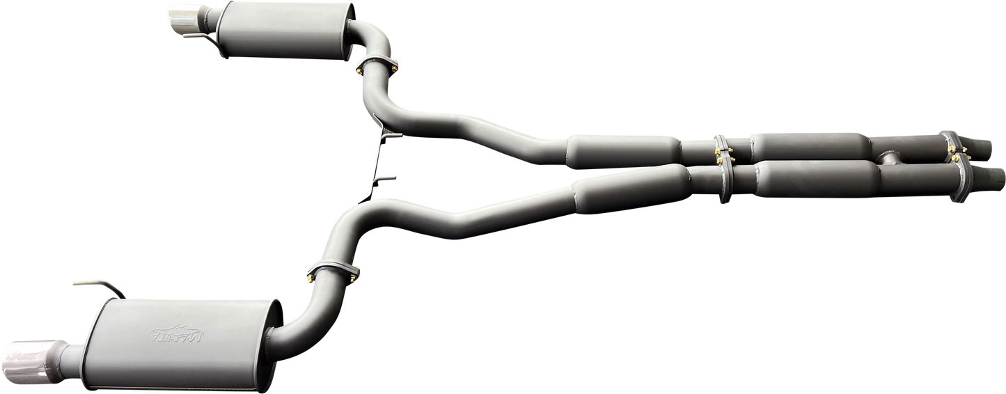 Manta | Twin 3″ Cat Back Exhaust System with Hotdog Mufflers Twin Tips | Ford Mustang FM S550 5.0L V8 Coupe 2015–2017
