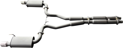 Manta | Twin 3″ Cat Back Exhaust System with Hotdog Mufflers Twin Tips | Ford Mustang FM S550 5.0L V8 Coupe 2015–2017