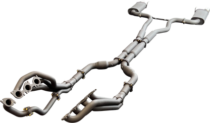 Manta | Twin 3″ Full Exhaust System with 1 7/8″ Headers Hotdog Muffler Twin Tips | Ford Mustang FM S550 5.0L V8 Coupe 2015–2017