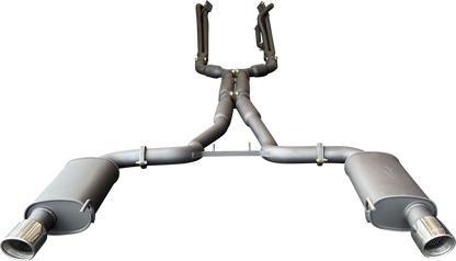 Manta | Twin 3″ Full Exhaust System with 1 7/8″ Headers Hotdog Muffler Twin Tips | Ford Mustang FM S550 5.0L V8 Coupe 2015–2017