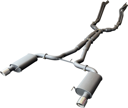 Manta | Twin 3″ Full Exhaust System with 1 7/8″ Headers Hotdog Muffler Twin Tips | Ford Mustang FM S550 5.0L V8 Coupe 2015–2017