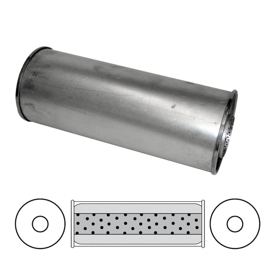 Redback - 3" Universal Muffler Centre/Centre 14x6 Round Aluminised