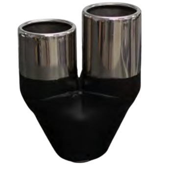 Redback Twin Exhaust Tip 2.25" Inlet Twin 2.5" Outlet Rolled In Staggered - RYP001