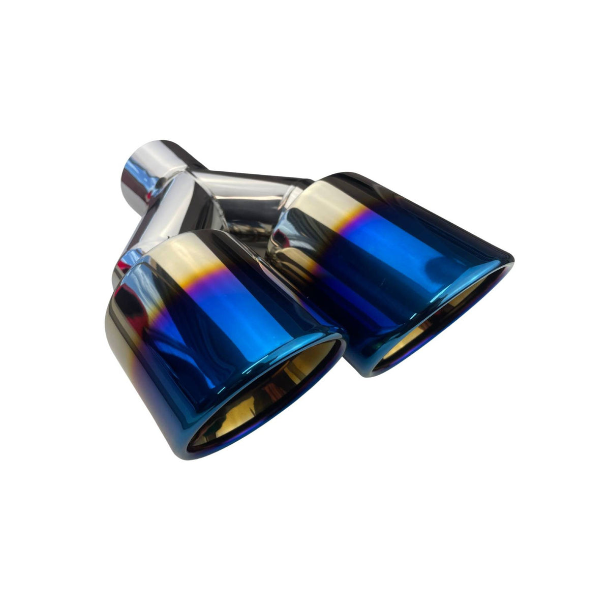 Redback Dual 3.5" Y Piece Exhaust Tip Left Hand Titanium Blue Finish - RYP096LT