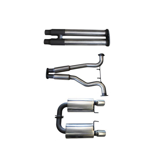 Manta | Twin 3″ Cat Back Exhaust System with Hotdog Mufflers Twin Tips | Ford Mustang FM S550 5.0L V8 Coupe 2015–2017