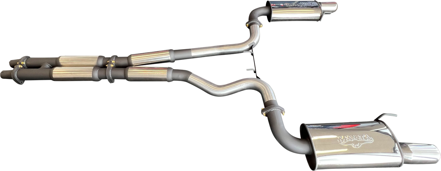 Manta | Twin 3″ Cat Back Exhaust System with Hotdog Mufflers Twin Tips | Ford Mustang FM S550 5.0L V8 Coupe 2015–2017