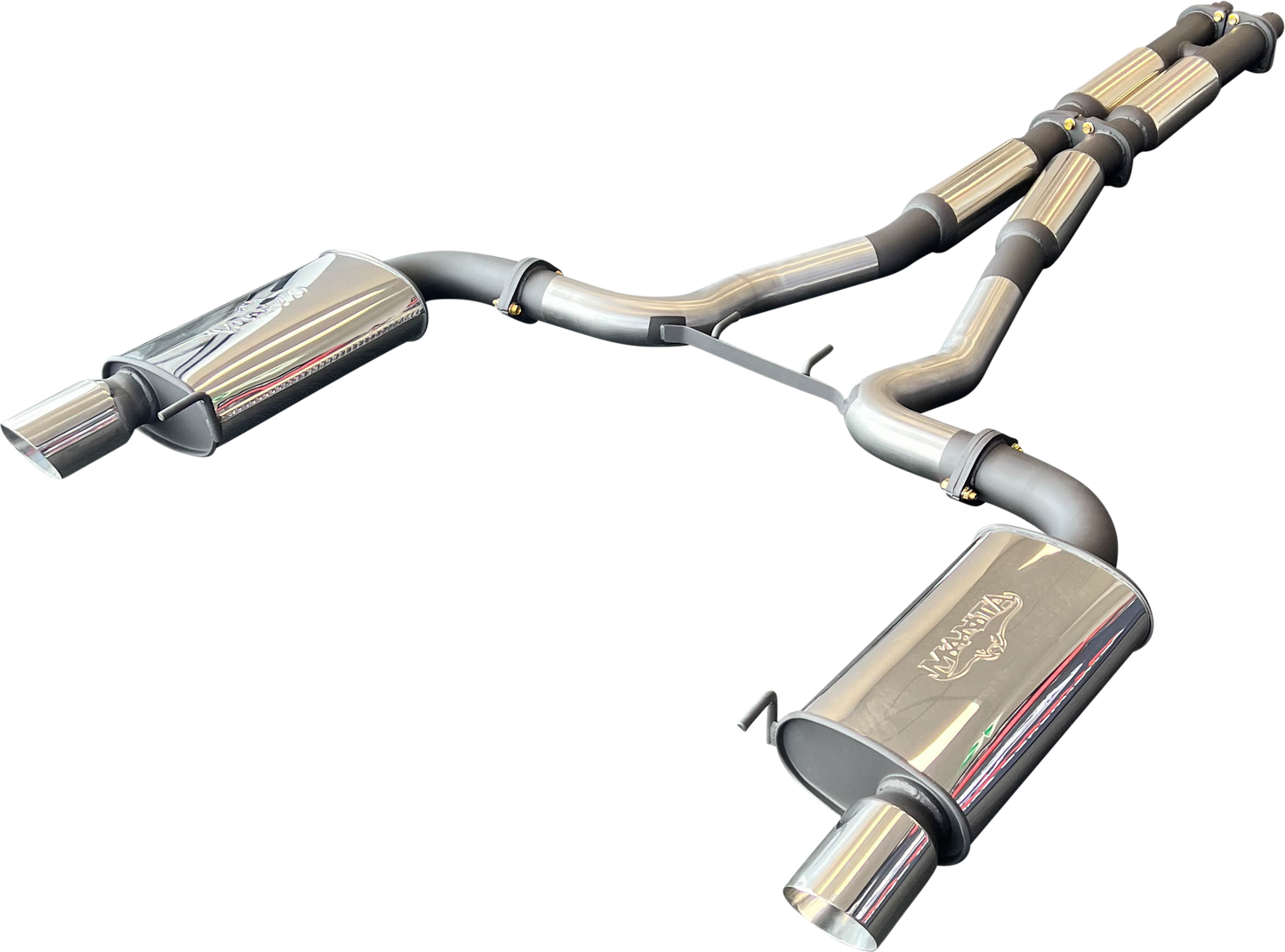 Manta | Twin 3″ Cat Back Exhaust System with Hotdog Mufflers Twin Tips | Ford Mustang FM S550 5.0L V8 Coupe 2015–2017