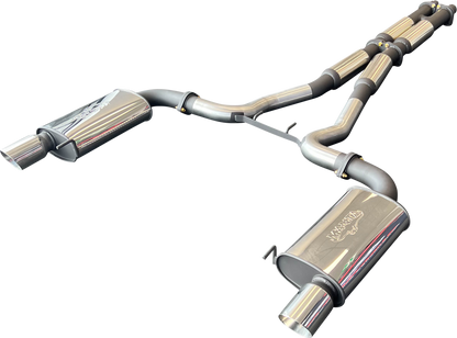 Manta | Twin 3″ Cat Back Exhaust System with Hotdog Mufflers Twin Tips | Ford Mustang FM S550 5.0L V8 Coupe 2015–2017