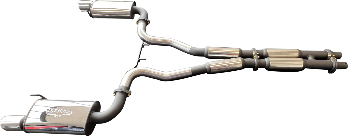 Manta | Twin 3″ Cat Back Exhaust System with Hotdog Mufflers Twin Tips | Ford Mustang FM S550 5.0L V8 Coupe 2015–2017