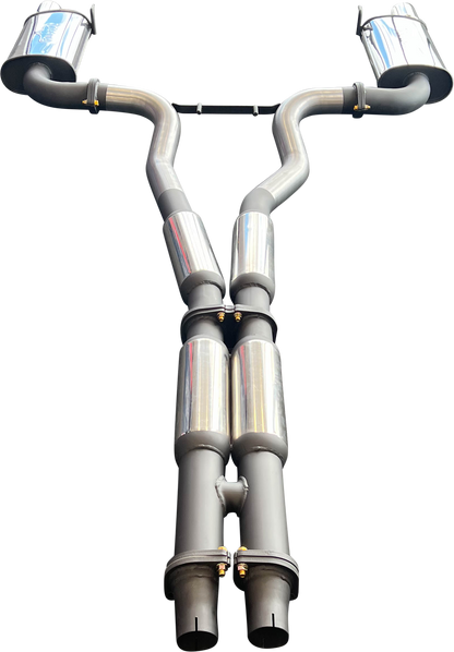 Manta | Twin 3″ Cat Back Exhaust System with Hotdog Mufflers Twin Tips | Ford Mustang FM S550 5.0L V8 Coupe 2015–2017