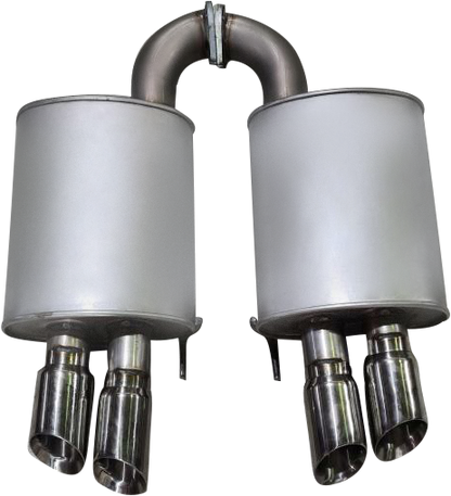 Manta | Twin 3″ Cat Back Exhaust System with Hotdogs Mufflers Quad Tips | Ford Mustang FN S550 5.0L V8 Coupe 2018–2024