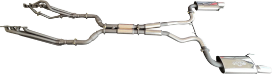 Manta | Twin 3″ Full Exhaust System with 1 7/8″ Headers Hotdog Muffler Twin Tips | Ford Mustang FM S550 5.0L V8 Coupe 2015–2017