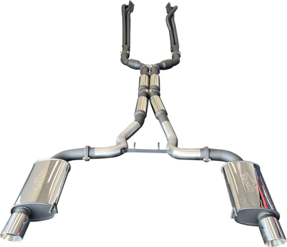 Manta | Twin 3″ Full Exhaust System with 1 7/8″ Headers Hotdog Muffler Twin Tips | Ford Mustang FM S550 5.0L V8 Coupe 2015–2017