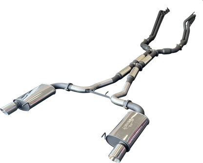 Manta | Twin 3″ Full Exhaust System with 1 7/8″ Headers Hotdog Muffler Twin Tips | Ford Mustang FM S550 5.0L V8 Coupe 2015–2017