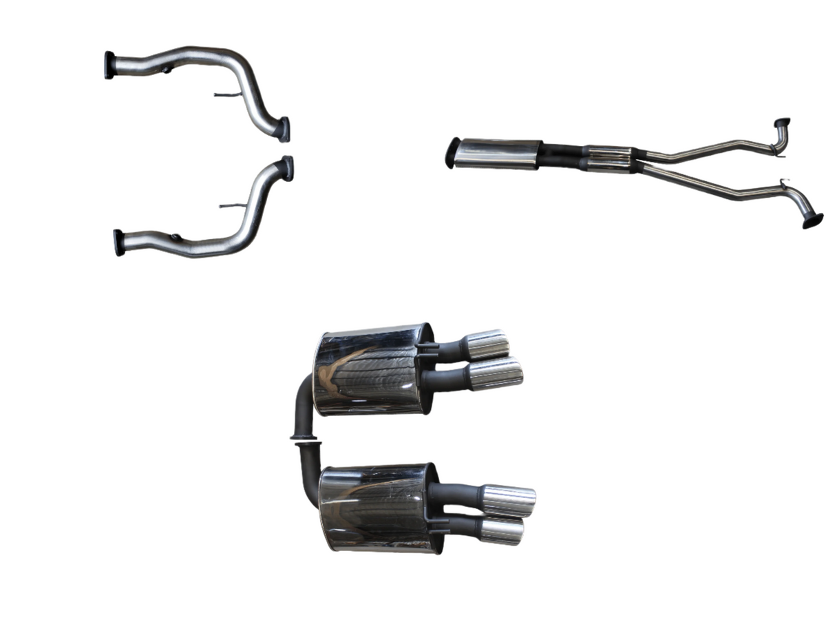 Manta Twin 2.5″ Stainless Cat Back Exhaust with Centre & Rear Mufflers | Holden Commodore VE VF 6.0L V8 Sport 2006–2017