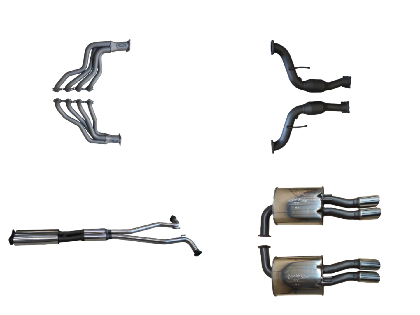 Manta | Twin 2.5″ Full System with 1 3/4″ Extractors Muffler/Muffler | Holden Commodore VE Ute & Maloo V8 2007–2013